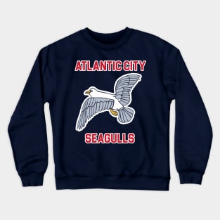 Atlantic City Seagulls )( Retro Throwback Basketball Team Crewneck Sweatshirt